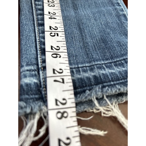 Paige Verdugo Ankle Jeans Womens Sz 26x28‎ Medium Wash Low Rise Raw Hem - Picture 7 of 8